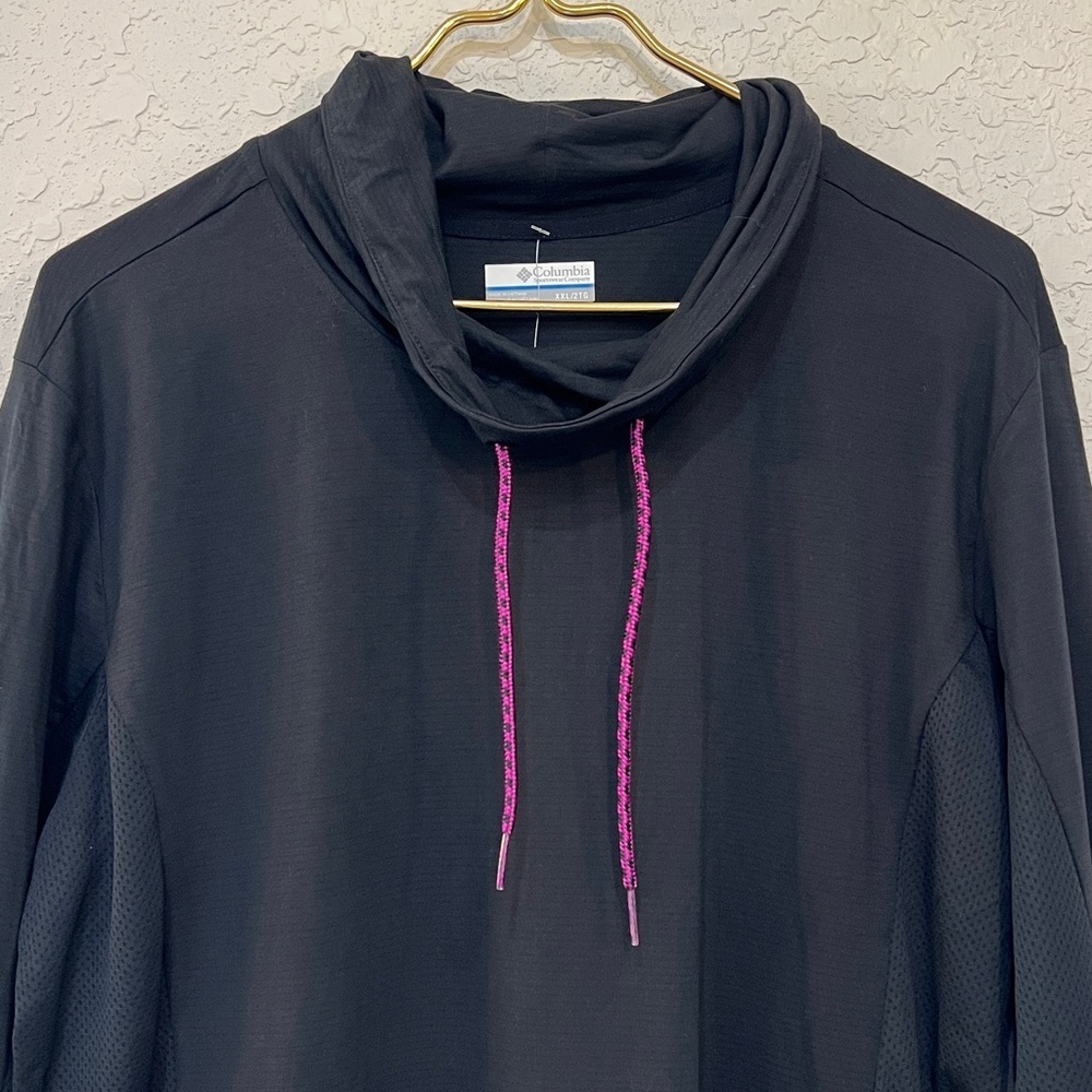 Columbia Omni-Wick Cowl Neck Active Pullover Black Long Sleeve XXL NWT - Picture 2 of 9
